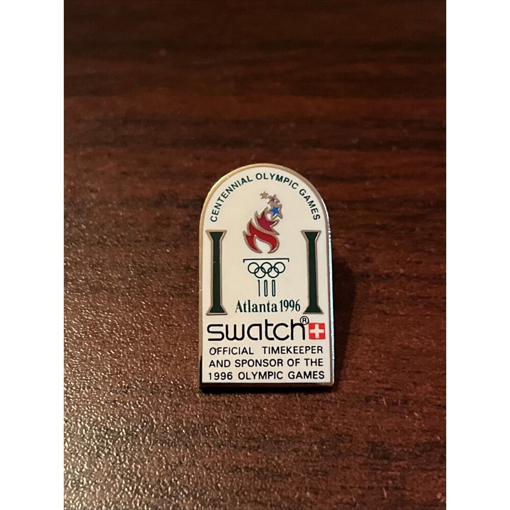 Vintage 1996 Atlanta Olympics Swatch Official Timekeeper Lapel Hat Pin